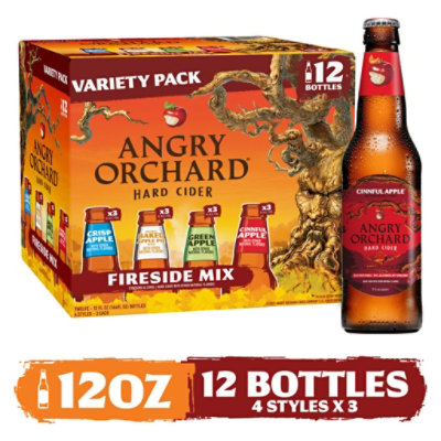 Angry Orchard Spiked Hard Cider Fall Haul Mix Variety Pack Bottles - 12-12 Fl Oz.