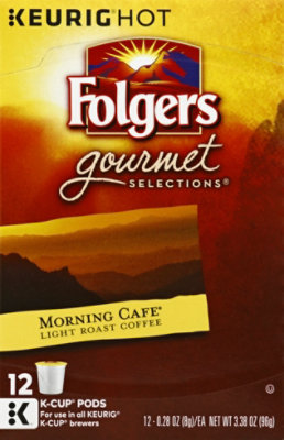 Folgers Gourmet Selections Coffee K-Cup Pods Light Roast Morning Cafe - 12-0.28 Oz - Image 2