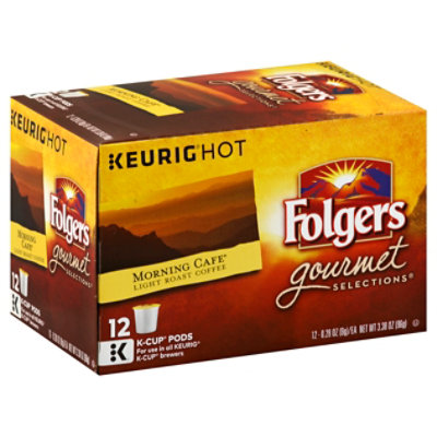 Folgers Gourmet Selections Coffee K-Cup Pods Light Roast Morning Cafe - 12-0.28 Oz - Image 1