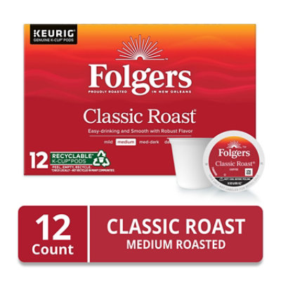 Folgers Gourmet Selections Coffee K-Cup Pods Medium Roast Classic Roast - 12-0.28 Oz - Image 2