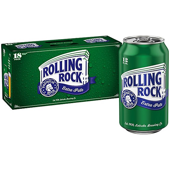 Rolling Rock Extra Pale Beer Cans - 18-12 Fl. Oz.