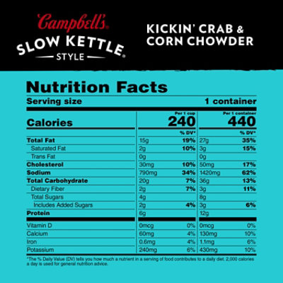 Campbell's Slow Kettle Kickin' Crab & Corn Chowder - 15.5 Oz - Image 2