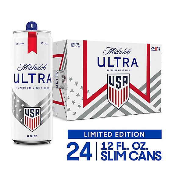 Michelob Ultra Light Beer Cans - 24-12 Fl. Oz.