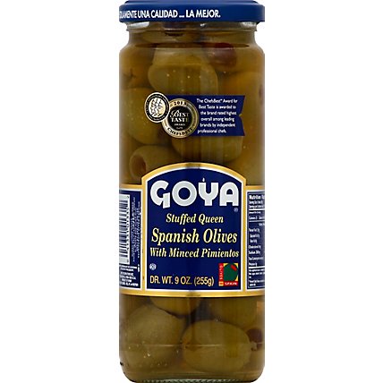 Goya Olives Queen Spanish Stuffed with Minced Pimientos - 9 Oz - Image 2