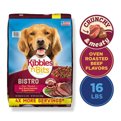 Kibbles N Bits Dog Food Chefs Choice Bistro Oven Roasted Beef Spring Veggies & Apple Bag - 16 Lb - Image 2