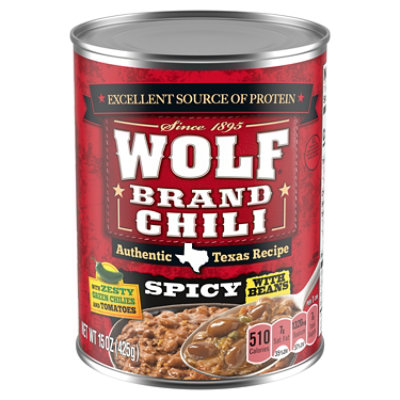 Wolf Brand Zesty Green Chilies & Tomatoes Spicy Chili With Beans - 15 Oz - Image 1