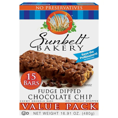 Sunbelt Bakery Value Pack Fudge Dipped Chocolate Chip Granola Bar - 15. ...