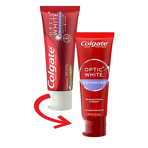 Colgate Optic White Advanced Teeth Whitening Toothpaste Vibrant Clean - 3.2 Oz