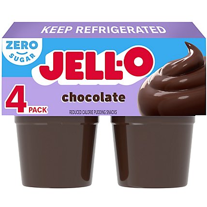 Jell-O Chocolate Sugar Free Ready to Eat Pudding Cups Snack - 4 Count - Image 3