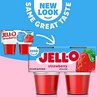 Jell-O Strawberry Sugar Free Ready to Eat Jello Cups Gelatin Snack Cups - 4 Count - Image 2