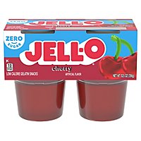 Jell-O Cherry Sugar Free Ready to Eat Jello Cups Gelatin Snack - 4 Count - Image 3