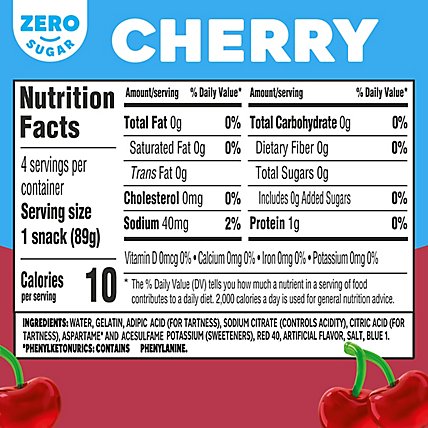 Jell-O Cherry Sugar Free Ready to Eat Jello Cups Gelatin Snack - 4 Count - Image 5