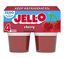 Jell-O Cherry Sugar Free Ready to Eat Jello Cups Gelatin Snack - 4 Count
