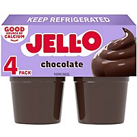 Jell-O Original Chocolate Ready to Eat Pudding Cups Snack Cups - 4 Count - Image 1