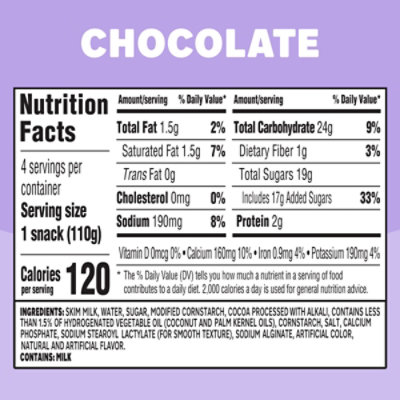Jell-O Original Chocolate Ready-to-Eat Pudding Snack - 4 Count - Image 2