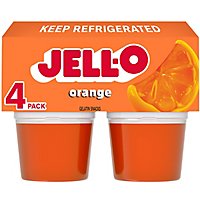Jell-O Original Orange Ready to Eat Jello Cups Gelatin Snack Cups - 4 Count - Image 1