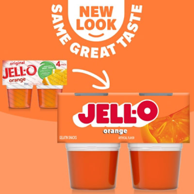 Jell-O Original Orange Artificially Flavored Ready-to-Eat Gelatin Snack - 4 Count - Image 5
