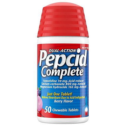 Pepcid Complete Antacid Chewable Berry Flavor Tablets - 50 Count - Image 3