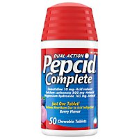 Pepcid Complete Antacid Chewable Berry Flavor Tablets - 50 Count - Image 1