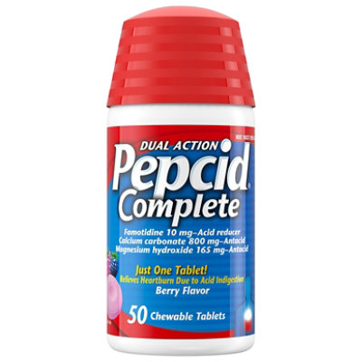 Pepcid Complete Antacid Chewable Berry Flavor Tablets - 50 Count