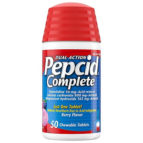 Pepcid Complete Antacid Chewable Berry Flavor Tablets - 50 Count