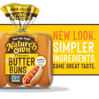 Natures Own Hot Dog Butter Buns Soft White Bread Hot Dog Buns 8 Count - 15 Oz - Image 3