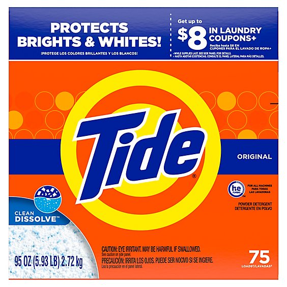 Tide Powder Laundry Detergent Original 68 loads - 95 Oz