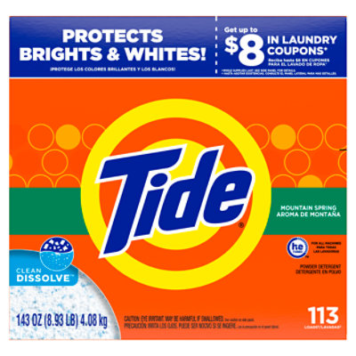 Tide Mountain Spring 102 Loads Powder Laundry Detergent - 143 Oz - Image 1