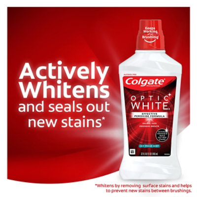 Colgate Optic White Whitening Rinse Multi-Care High Impact White Icy Fresh Mint - 16 Fl. Oz. - Image 2