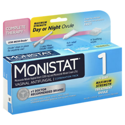 Monistat Vaginal Antifungal 1-Day Treatment Ovule Complete Therapy ...