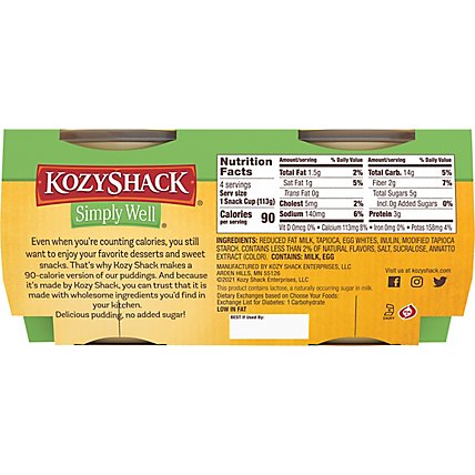 Kozy Shack Simply Well Tapioca Pudding 4 Count - 16 Oz - Image 6