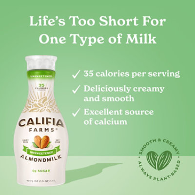 Califia Farms Unsweetened Almond Milk - 48 Fl. Oz. - Image 2