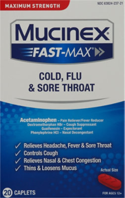 Mucinex Fast-Max Cold Flu and Sore Throat Medicine Multi Symptom Caplets - 20 Count - Image 2