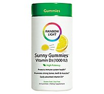 Rainbow Light Sunny Gummies Vitamin D3 1000 Iu - 50 Count