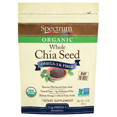 Spectrum Essentials Whole Chia Seeds Omega 3 & Fiber - 12 Oz - Image 2