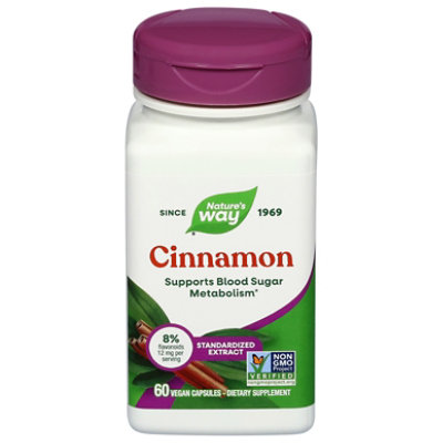 Natures Way Cinnamon Standardized Vegetarian Vcaps - 60 Count - Image 1