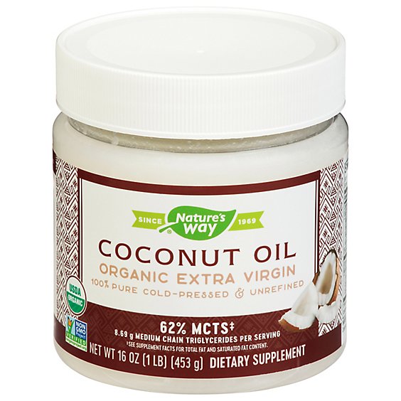 Natures Way Efagold Coconut Oil Dietary Supplement Organic - 16 Oz