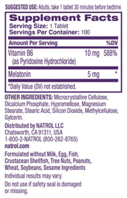 Natrol Melatonin Tr Time Release 5 Mg Tablets - 100 Count - Image 2