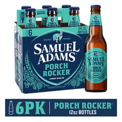 Samuel Adams Porch Rocker Lemon Radler Seasonal Beer Bottles - 6 - 12 Fl. Oz. - Image 1