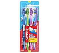 Colgate Extra Clean Full Head Manual Toothbrush Medium - 4 Count