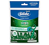 Oral-B Glide Mint Dental Floss Picks With Long Lasting Scope Flavor - 75 Count