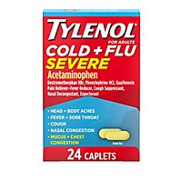 TYLENOL Pain Reliever/Fever Reducer Caplets Cold & Flu Severe For Adults - 24 Count - Image 2