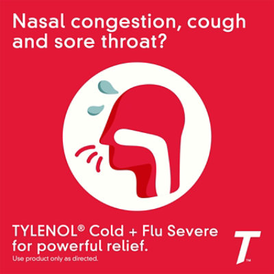 TYLENOL Pain Reliever/Fever Reducer Caplets Cold & Flu Severe For Adults - 24 Count - Image 2