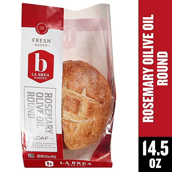 La Brea Bakery Bread Loaf Rosemary Olive Oil Round - 14.5 Oz
