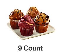 Fresh Baked Muffins Banana Nut Chocolate Chip Blueberry 9 Count - Each