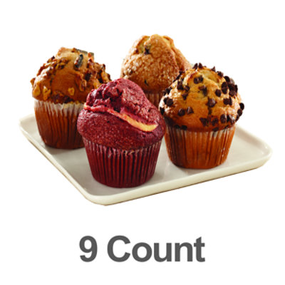 Bakery Muffins Banana Nut Chocolate Chip Blueberry 9 Count - Each - Image 1