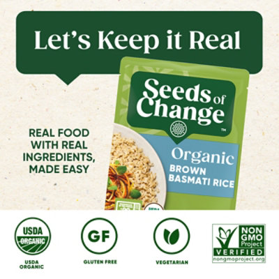 SEEDS OF CHANGE Organic Rice Brown Basmati Pouch - 8.5 Oz - Image 3