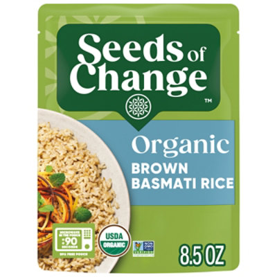 SEEDS OF CHANGE Organic Rice Brown Basmati Pouch - 8.5 Oz - Image 1