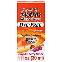 Motrin Infants Drops Concentrated Ibuprofen Suspension Original Berry Flavor Dye Free - 1 Fl. Oz. - Image 1
