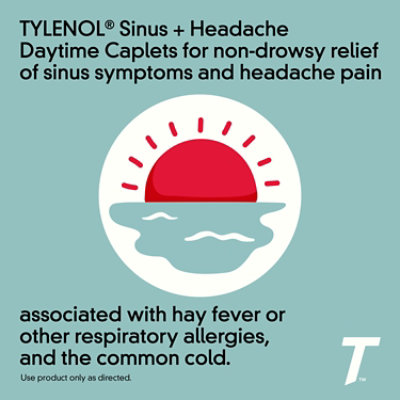 TYLENOL Pain Reliever/Fever Reducer Caplets Sinus Congestion & Pain For Adults Daytime - 24 Count - Image 4